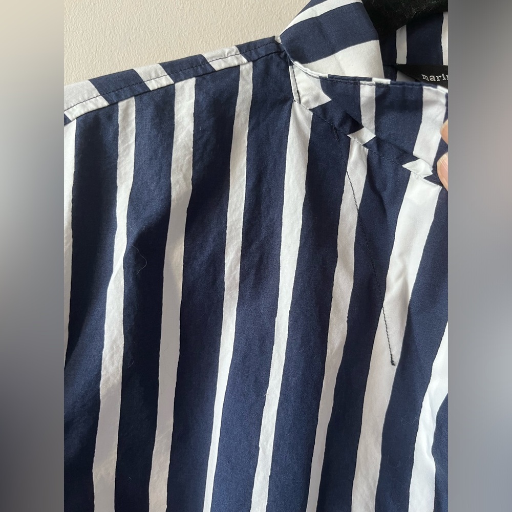Uniqlo x Marimekko Navy and White Striped Shirt - Picture 3 of 7